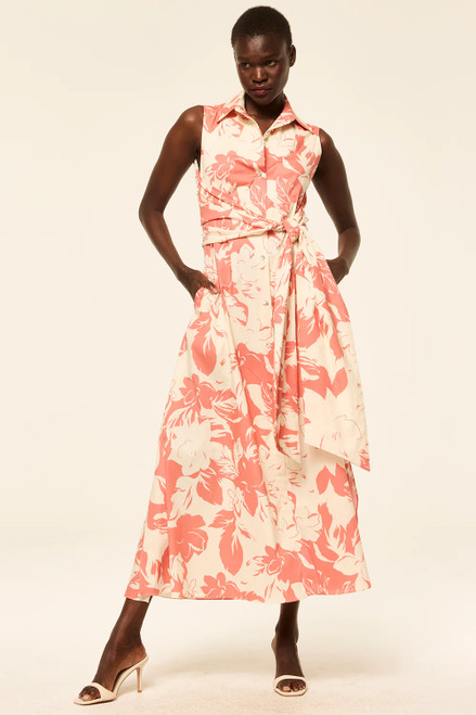 Jessy Dress - Coral Blooms Poplin